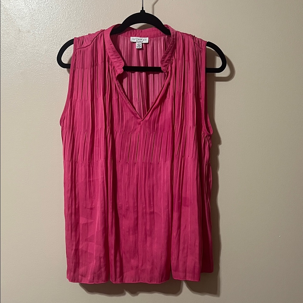 Current Air Pink Pleated Sleeveless Blouse